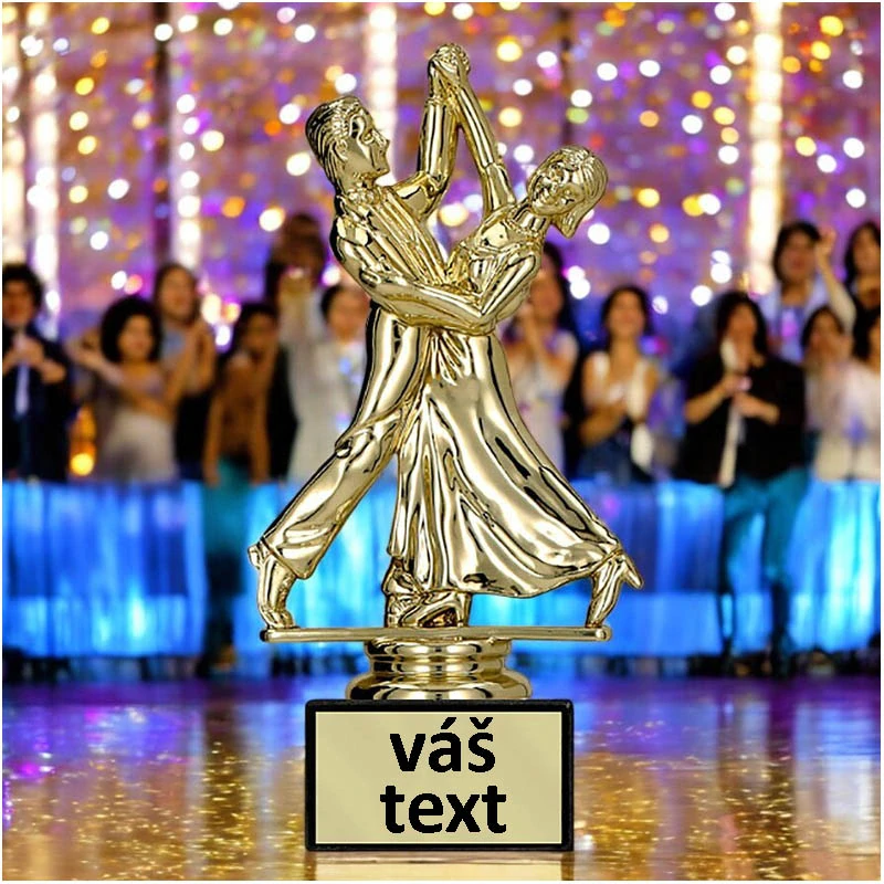 Tanec - Víťazná trofej na mramorovom podstavci s vlastným textom 16 cm