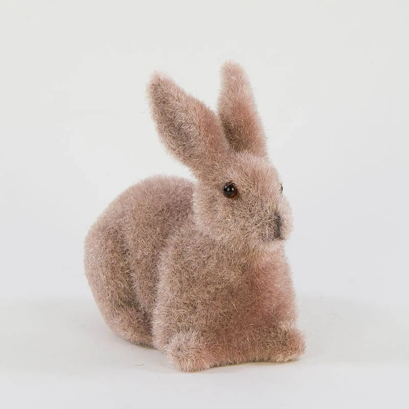 Veľkonočný flísový zajačik ležiaci 12cm - hnedý