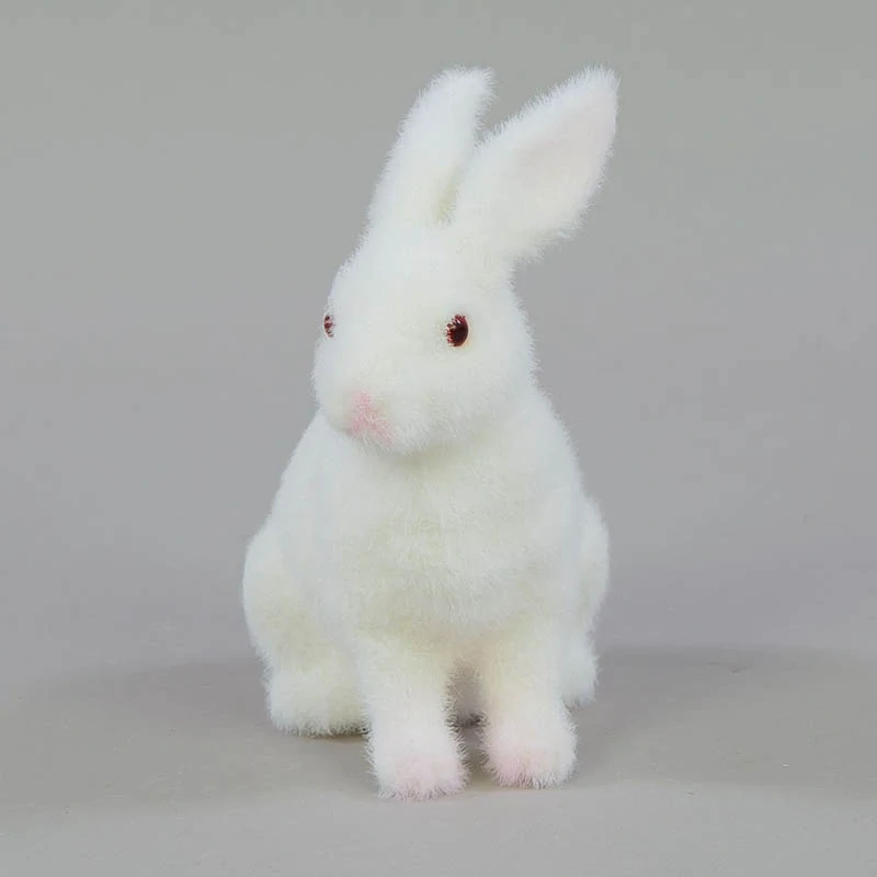 Veľkonočný flísový zajačik sediaci 13,5cm - biely