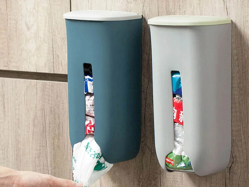 Nástenný zásobník na tašky modrý