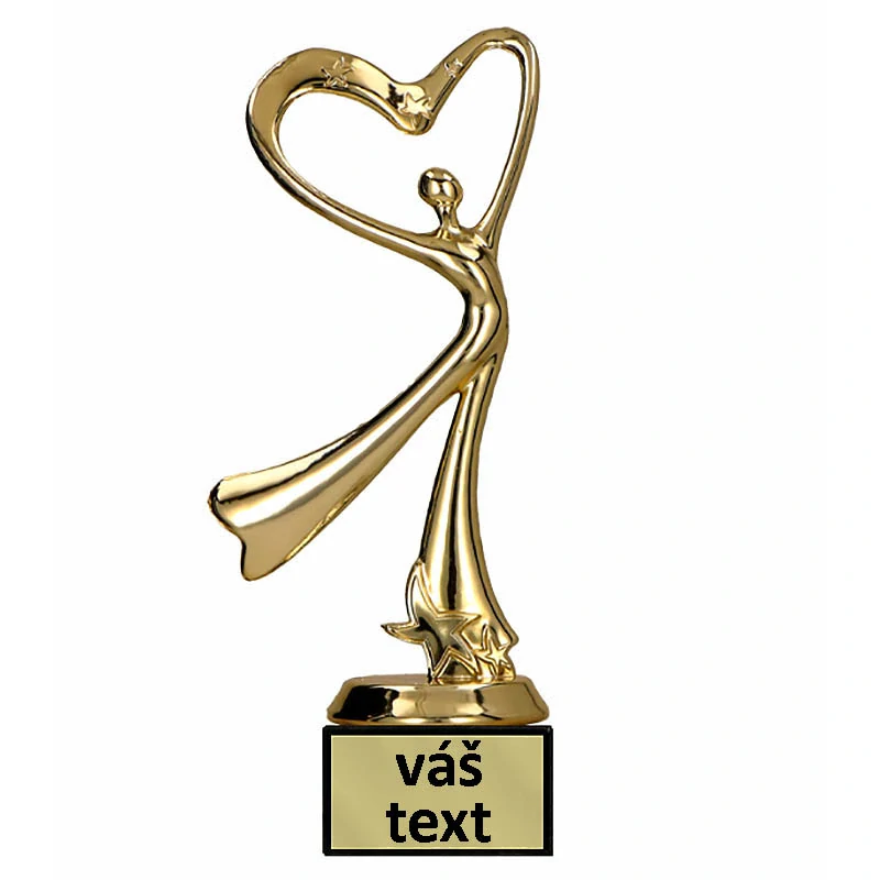 Tanec - Víťazná trofej na mramorovom podstavci s vlastným textom 19 cm