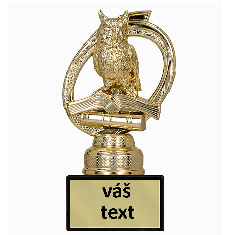 Sova s knihou na podstavci 12cm