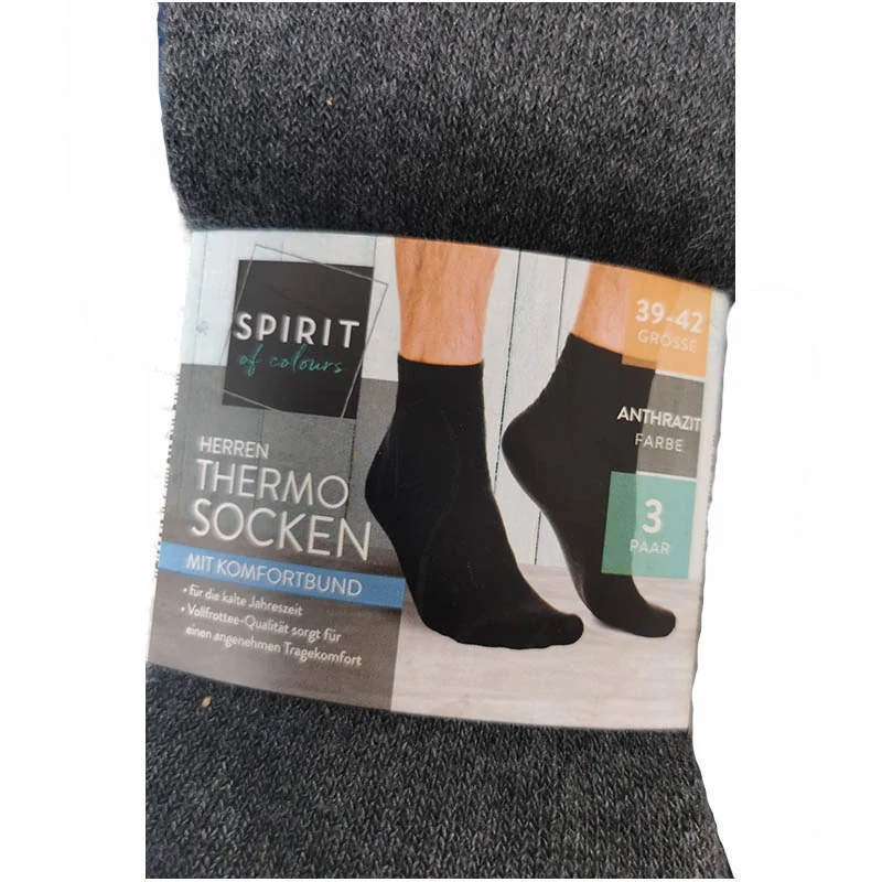 Spirit of colours - Termo ponožky s pohodlným lemovaním: 3 páry - antracitová sivá č.39-42