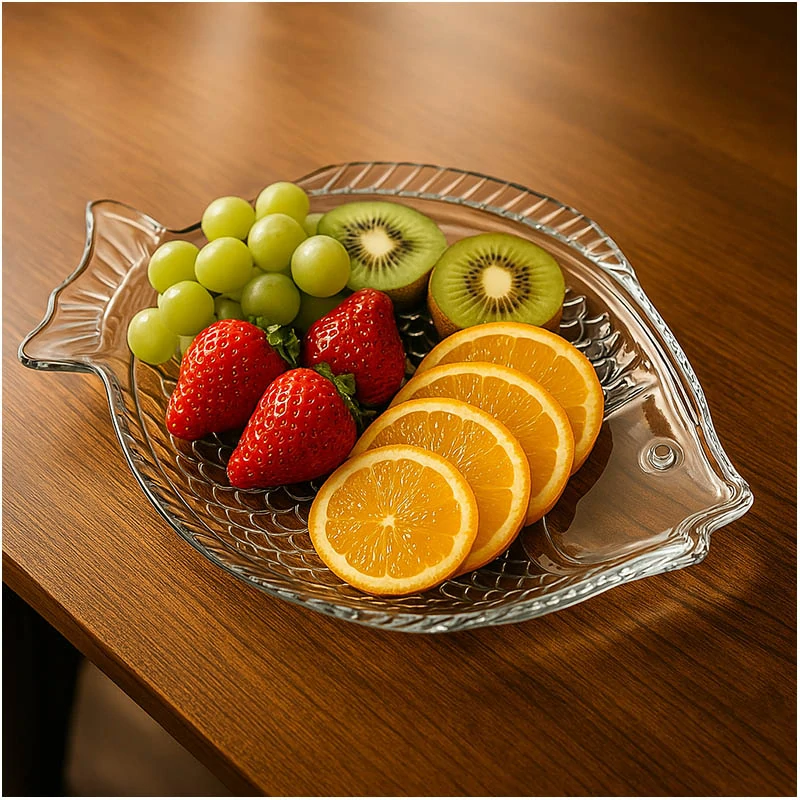 Ryba - Sklenený tanier: 35 x 24 x 3cm