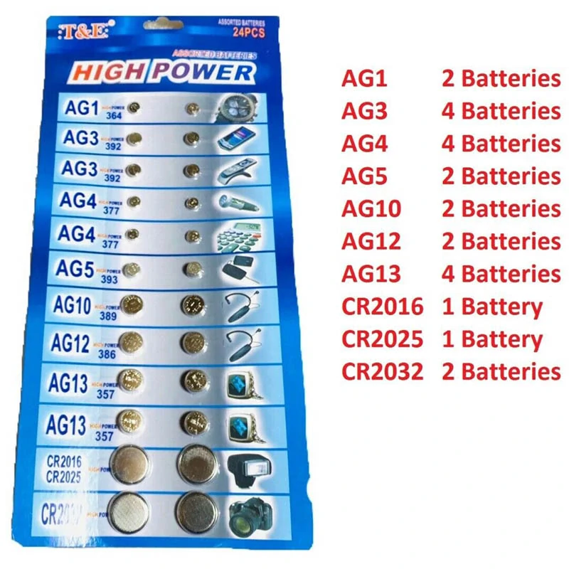 Gombíkové batérie 24ks