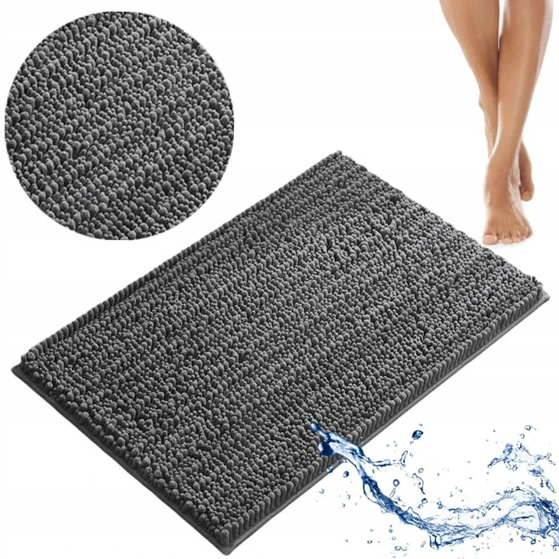 Protišmykový koberček do kúpeľne 40x60cm sivý