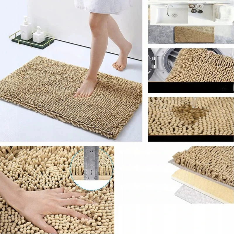 Protišmykový koberček do kúpeľne 45x70cm hnedý