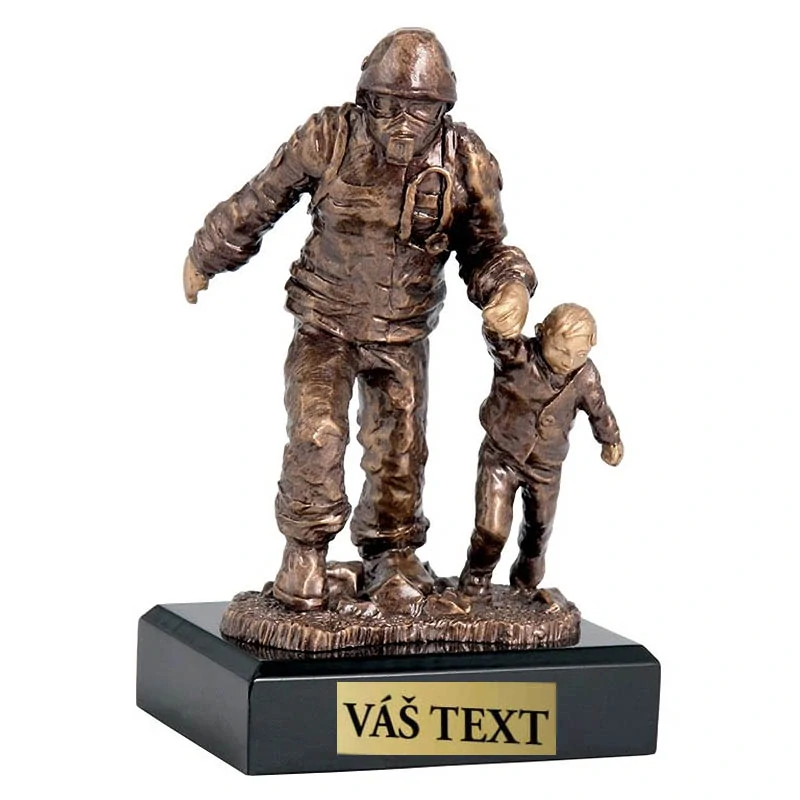 Hasič - Víťazná trofej na mramorovom podstavci s vlastným textom: 19,5 cm