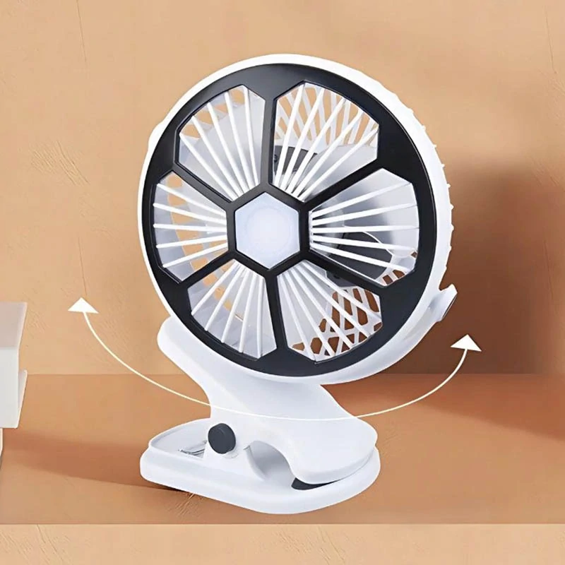 Stolný ventilátor s klipom a LED lampou