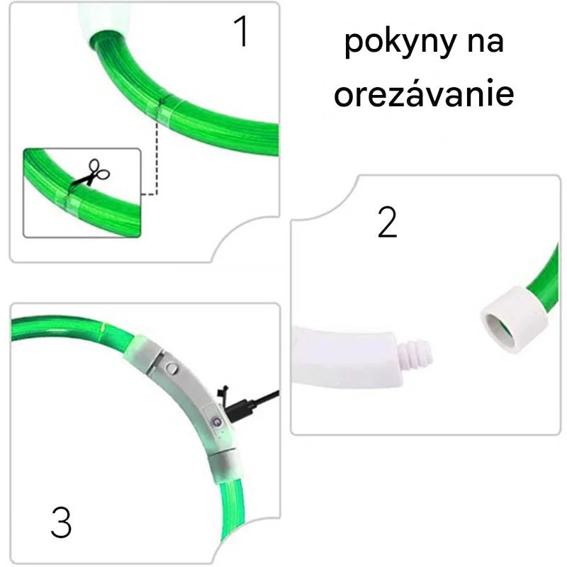 Svietiaci obojok zelený nastaviteľný
