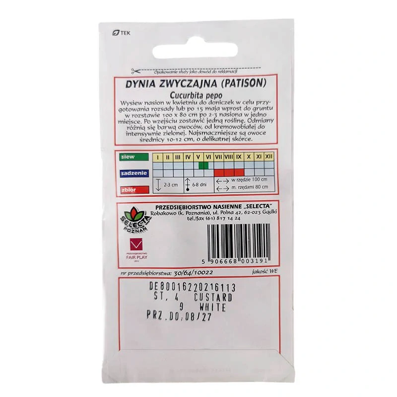 Tekvica Patizón "Custard White" - 4g