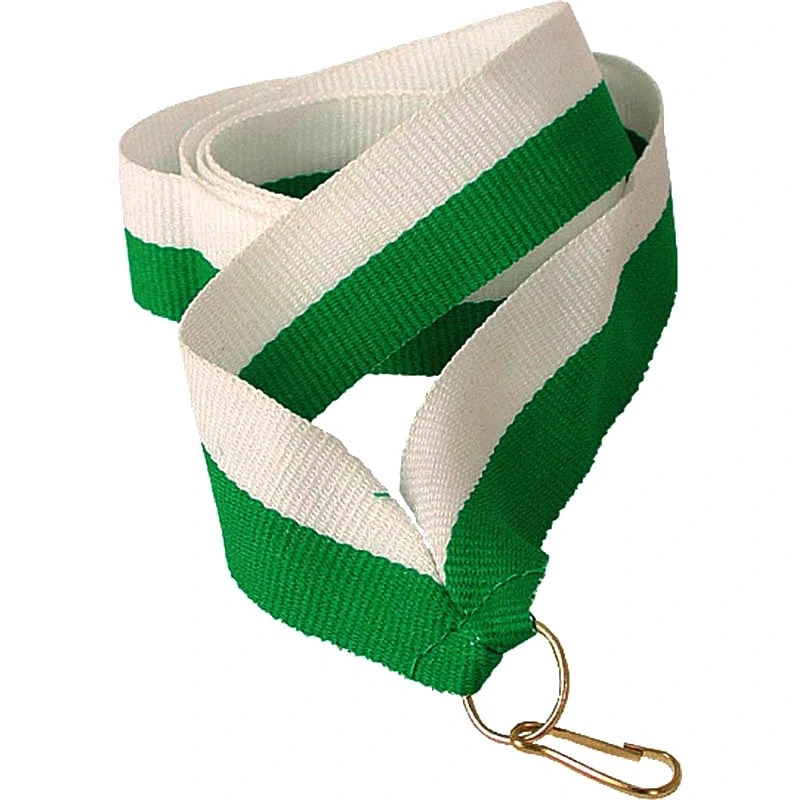 Stuha na medailu 22 mm - green/white