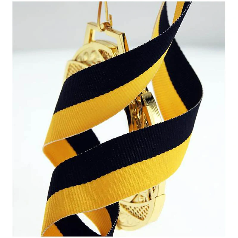 Stuha na medailu 11 mm - yellow/black