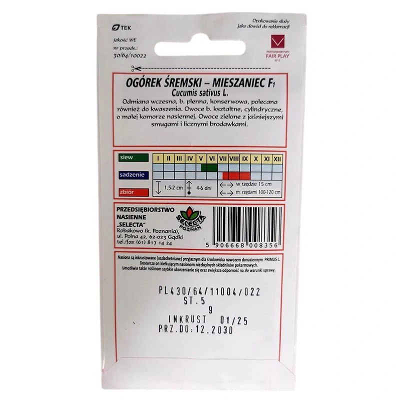 Uhorky nakladačky "Sremski F1" inkrustované - 5g