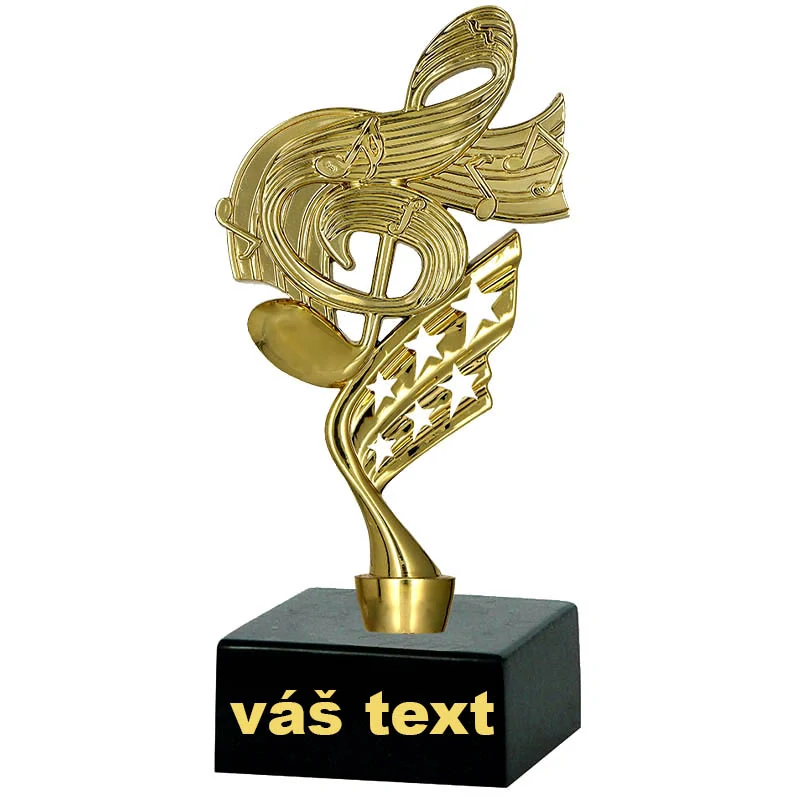 Husľový kľúč - Hudobná trofej na podstavci s vlastným textom 22cm