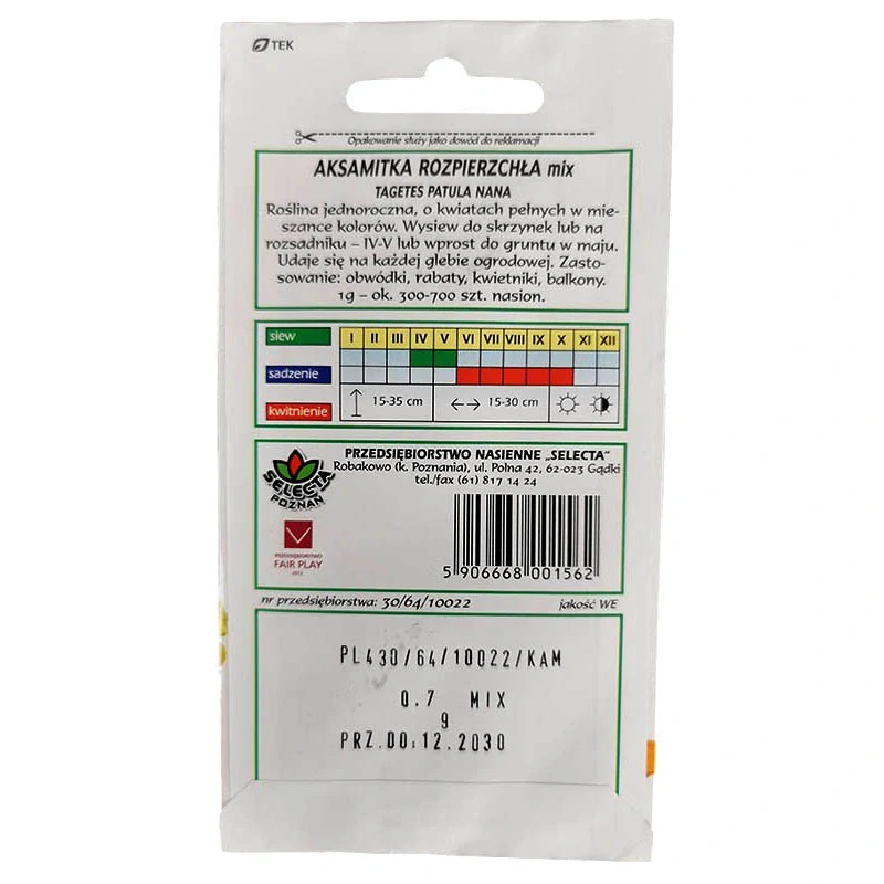 Aksametnica rozložitá plnokvetá mix - 1g