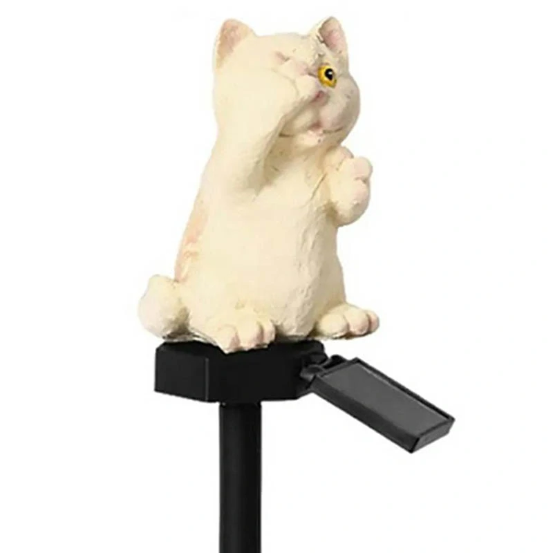 Záhradná solárna lampa Mačka