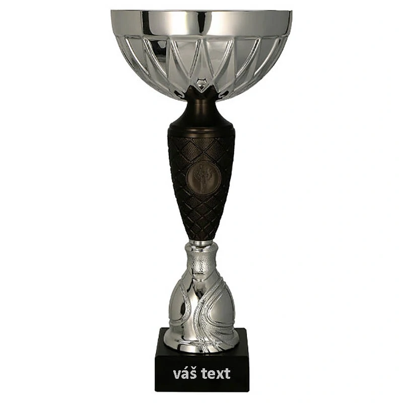 Pohár kovový - čierno/strieborný: 23cm / ø11 cm
