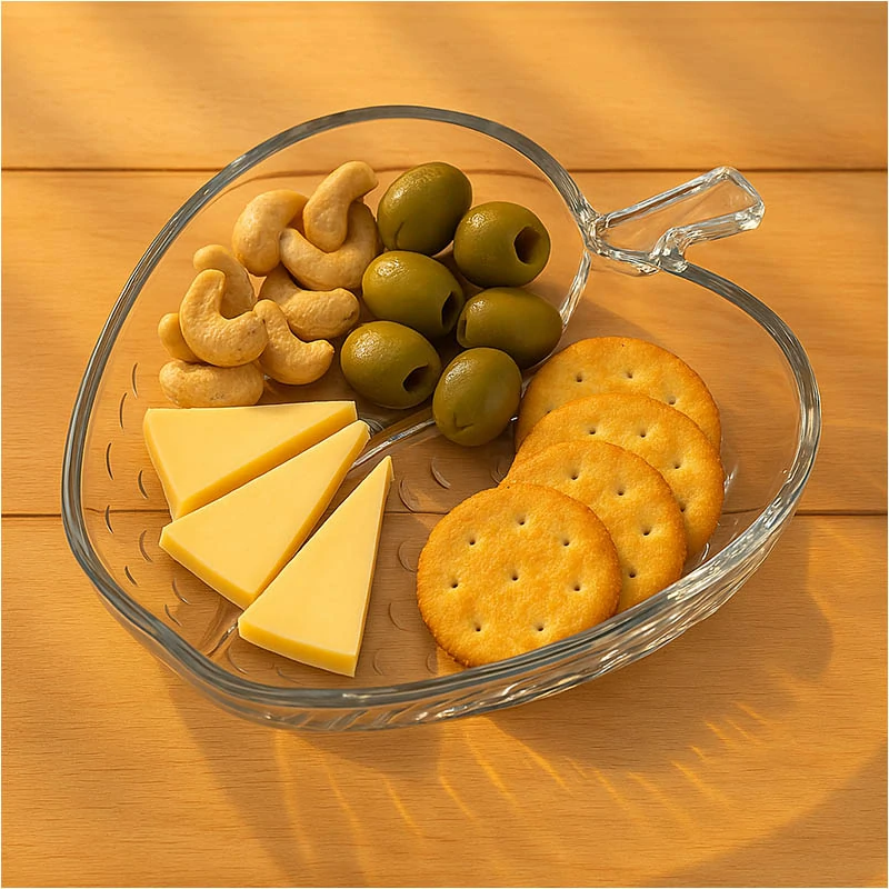 Jahoda - Sklenená miska v tvare jahody – 13 × 13 × 4,1 cm