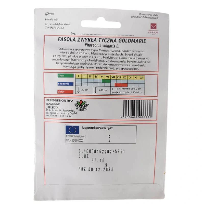 Fazuľa tyčková: "Goldmarie" typ mamut - 10g