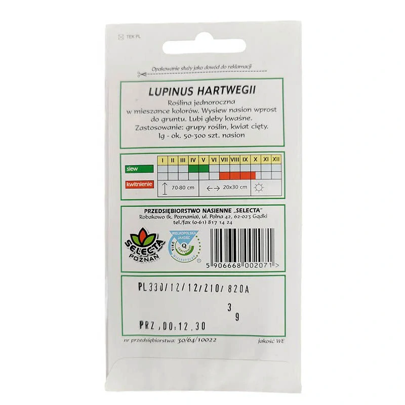 Vlčí bôb Hartwegow - Lupinus Hartwegii: ročný mix - 3g