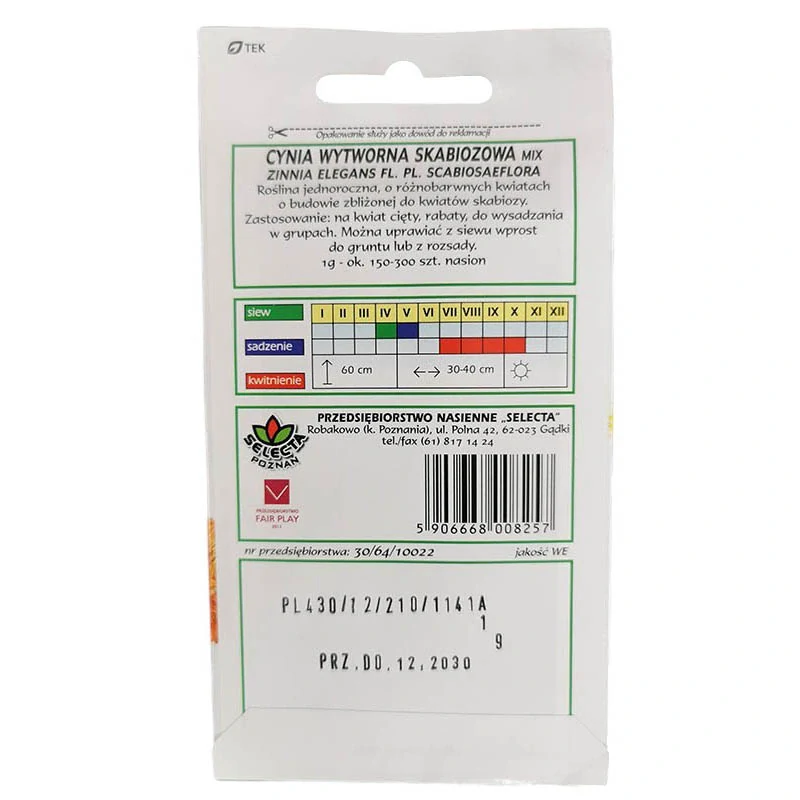 Cínia elegantná scabiosa mix: Zinnia elegans scabioeflora - 1g