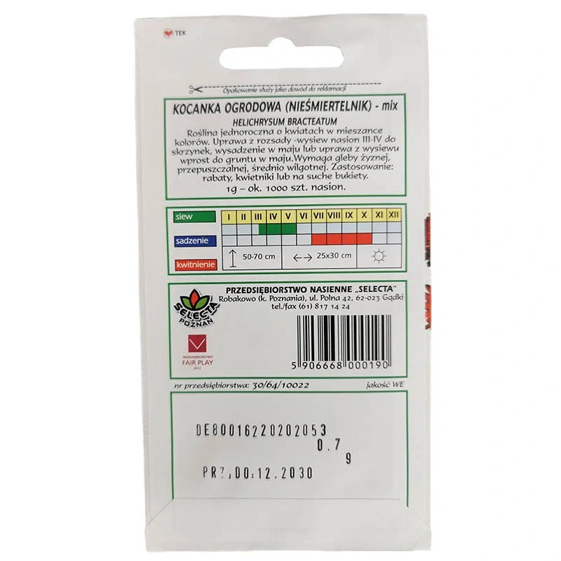 Slamienka záhradná mix: Helichrysum Bracteatum - 0,7g