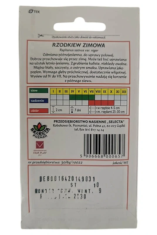 Redkvička čierna guľatá "Raphanus sativus niger" - 5g