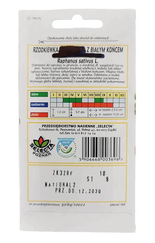 Redkvička červená s bielym koncom - 10g