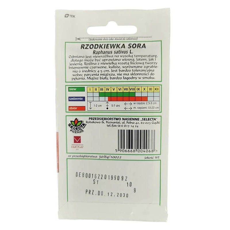 Redkvička červená guľatá "SORA" - 10g