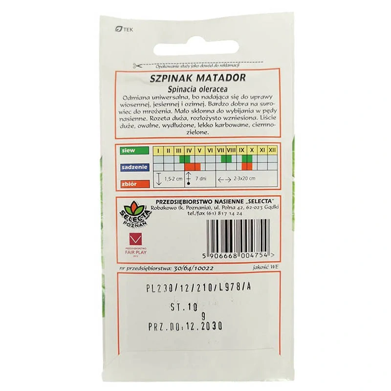 Špenát Matador: Spinacea Oleracea - 10g