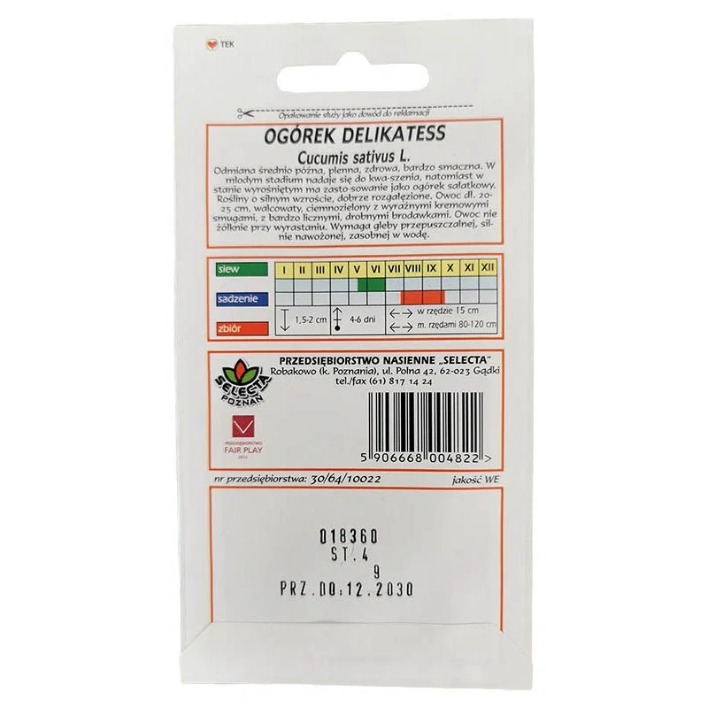 Uhorky šalátové Delikates: Cucumis sativus L. - 4g
