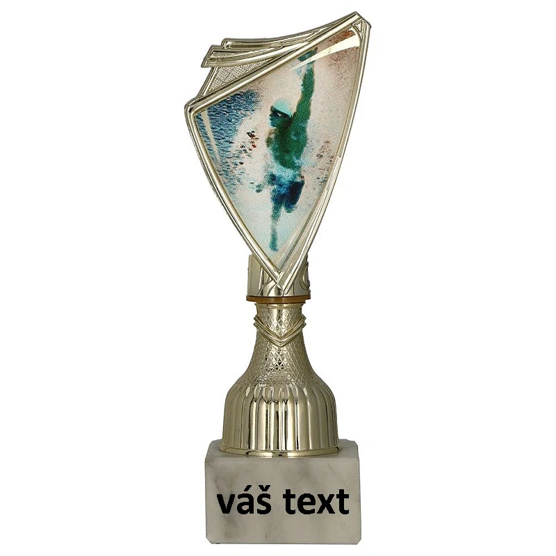 Pohár zlatý: Trofej Plávanie - 17,5cm