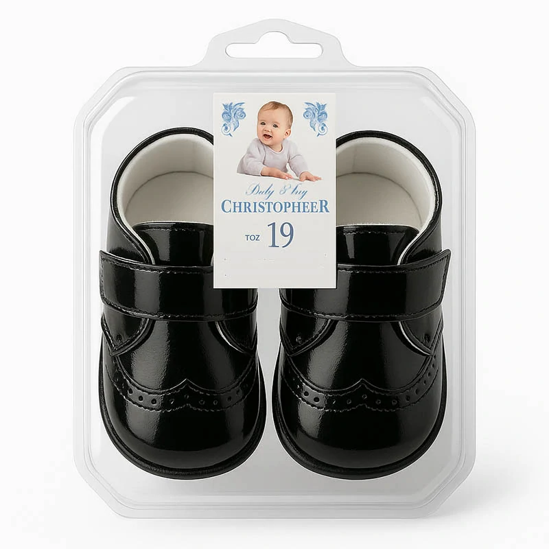 Christopher - Detské topánky - Capáčky čierne z ekokože č.11 - 18cm