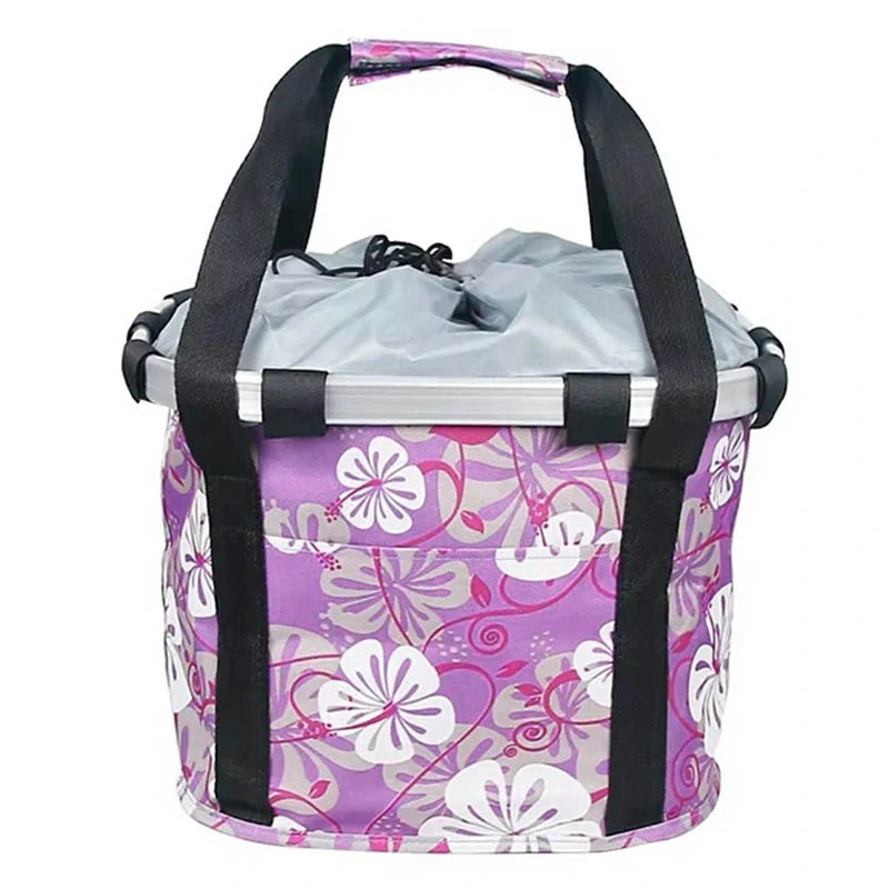 Predný kôš na bicykel kvietkovaný