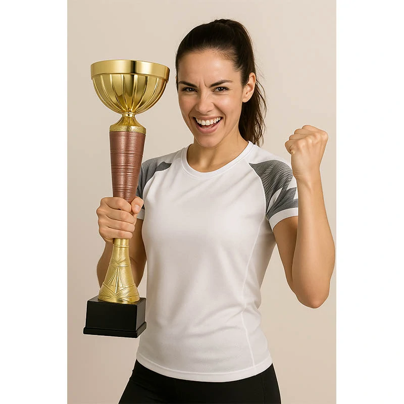 Pohár ružovo-zlatý - výška: 41,5 cm / ø kalicha: 12 cm