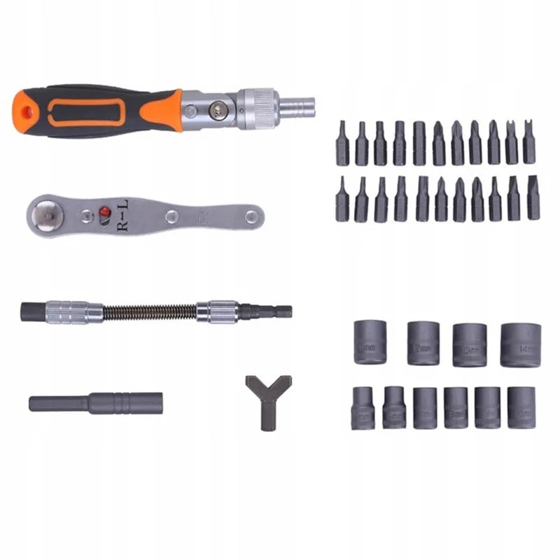 Sada skrutkovačov a bitov s račňou 38v1