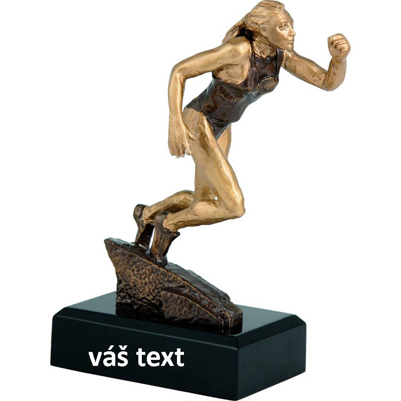 Atletika Beh: Žena - Víťazná trofej na mramorovom podstavci s vlastným textom: 20 cm