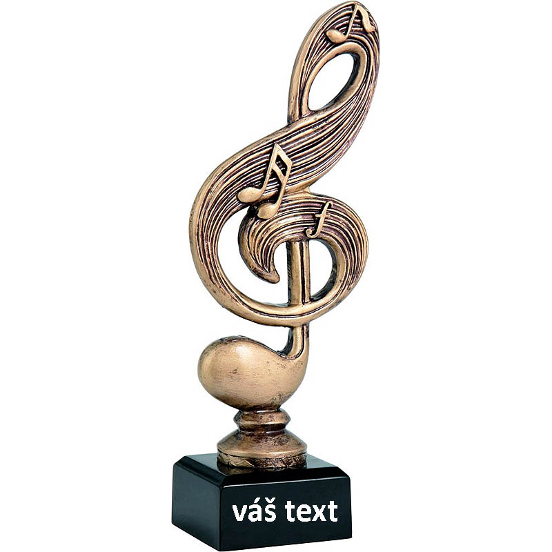 Husľový kľúč - Víťazná trofej na mramorovom podstavci s vlastným textom: 16,5 cm