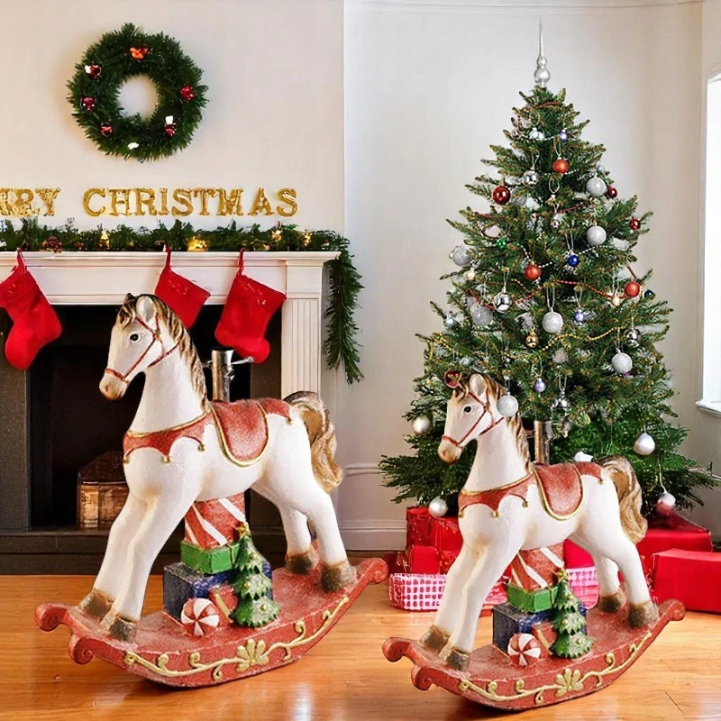 Stojan na vianočný stromček v tvare hojdacieho koníka – 69 × 64 × 19 cm