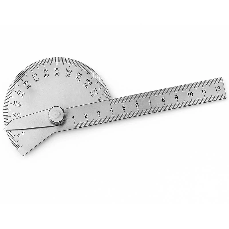 Kovový otočný uhlomer s pravítkom – 20 cm