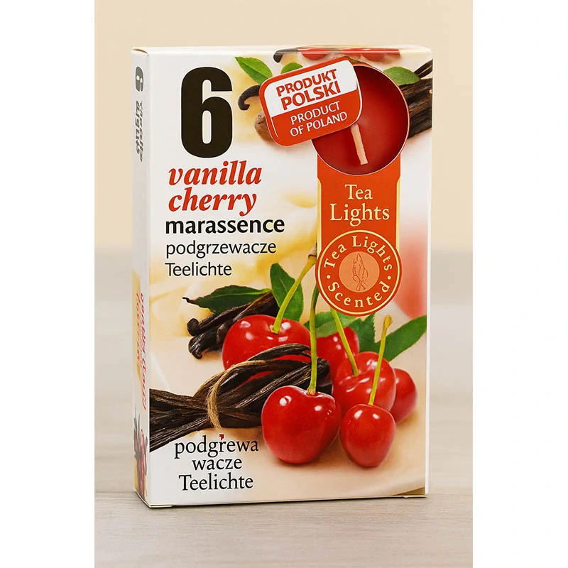Čajové sviečky s vôňou 6 ks - Vanilla/Cherry