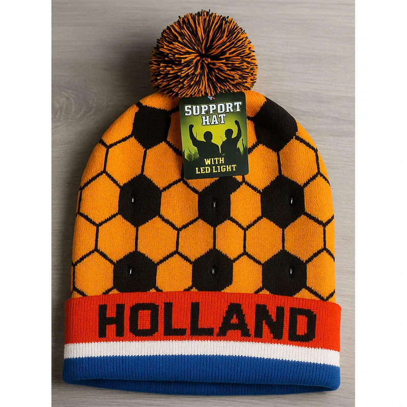Holland - Fanúšikovská čiapka LED: Športový dizajn s farbami krajiny - unisex