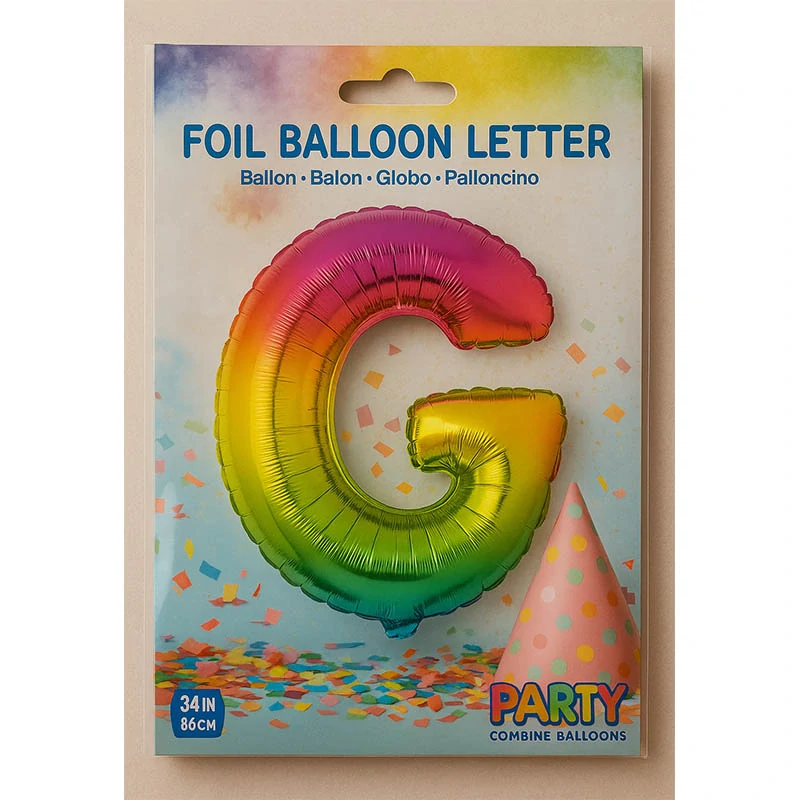 Nafukovací balón 86cm písmeno "G": dúhový