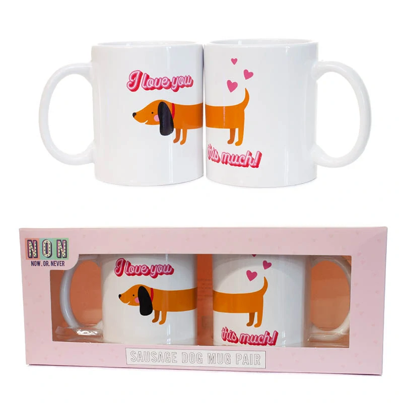 Sada hrnčekov “I love you this much” – s roztomilým jazvečíkom