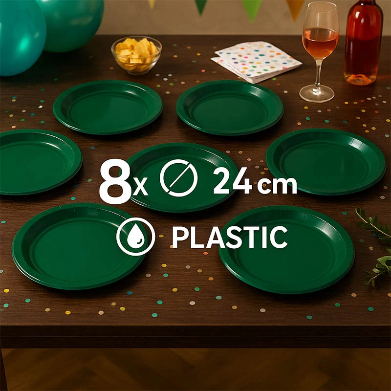 Perla Festa - Taniere párty zelené ø 24cm - 8ks