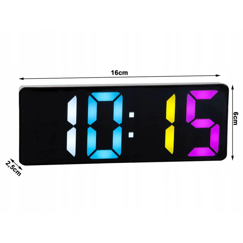 Farebný digitálny budík s teplomerom