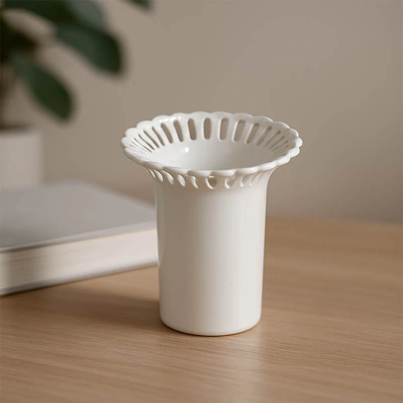 Porcelánová Váza biela - Reutter Porzelan: 9 x 8,5 x 5,5 cm