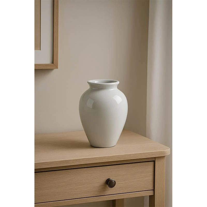 Keramická váza biela 11 × 8 cm