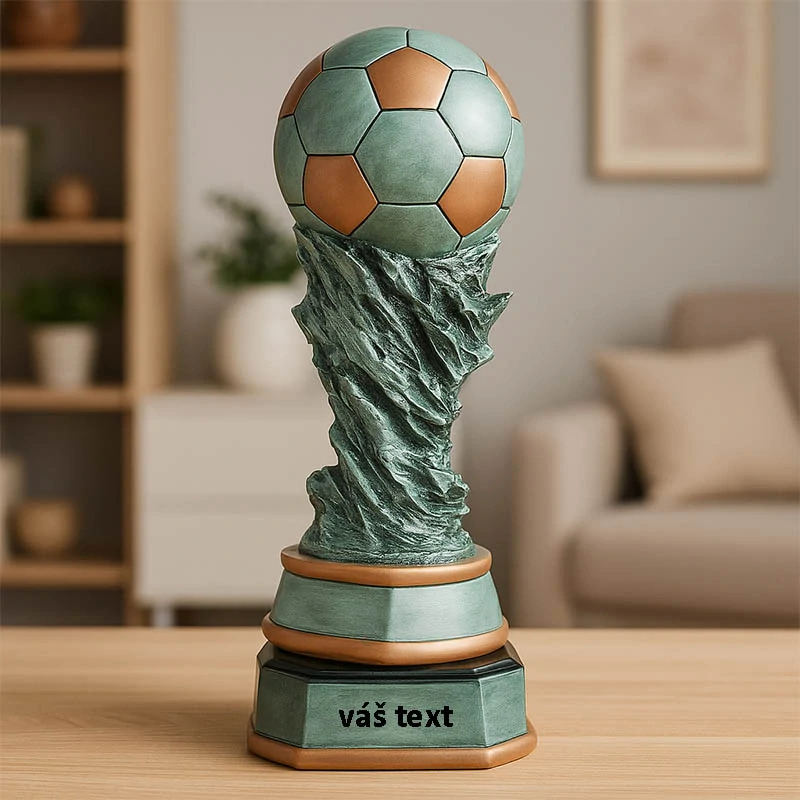 Futbal - Víťazná trofej na podstavci s vlastným textom: 30 cm